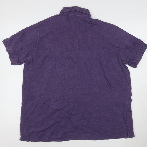 Cotton Traders Men’s Purple 2XL Organic Cotton Short Sleeve Polo