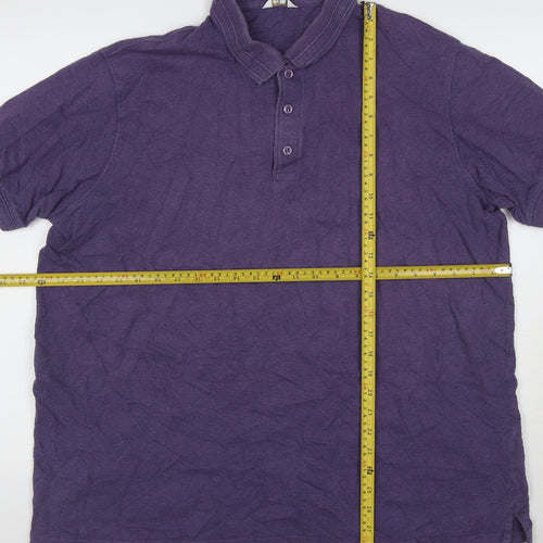 Cotton Traders Men’s Purple 2XL Organic Cotton Short Sleeve Polo