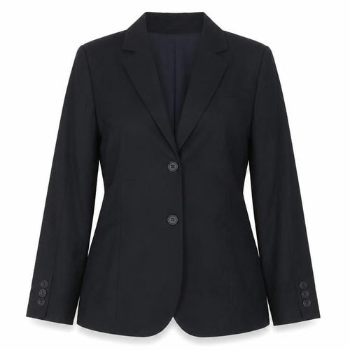 Marks & Spencer Women Black Size 12 Tailored Single-Breasted Blazer