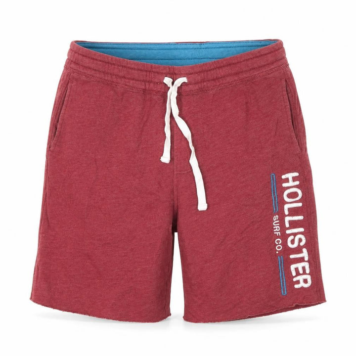 Hollister Men Red M Sweat Shorts Drawstring Embroidered Logo