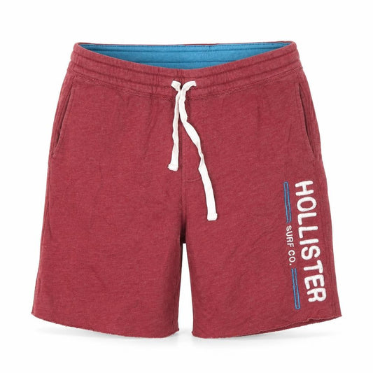 Hollister Men Red M Sweat Shorts Drawstring Embroidered Logo