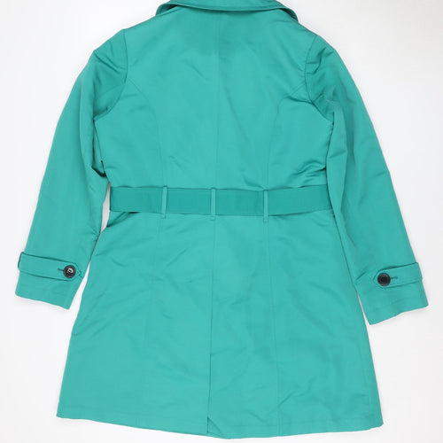 M&S Women’s Green UK 14 Long Belted Trench Coat