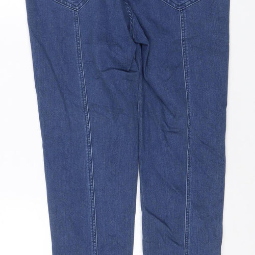 Pins Women Blue UK 12 Skinny Stretch Denim Jeggings Pull-On Pockets