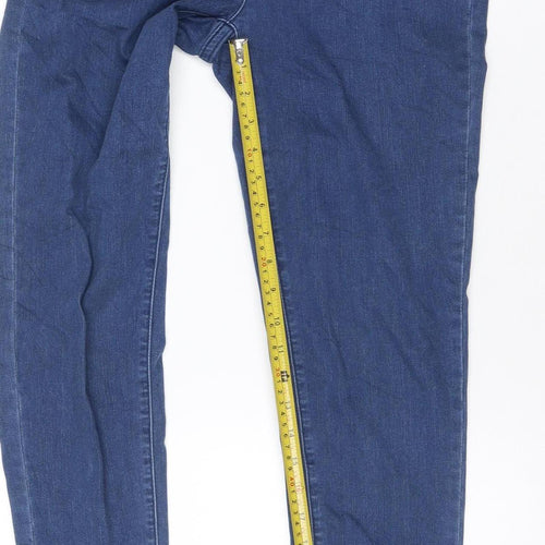 Pins Women Blue UK 12 Skinny Stretch Denim Jeggings Pull-On Pockets
