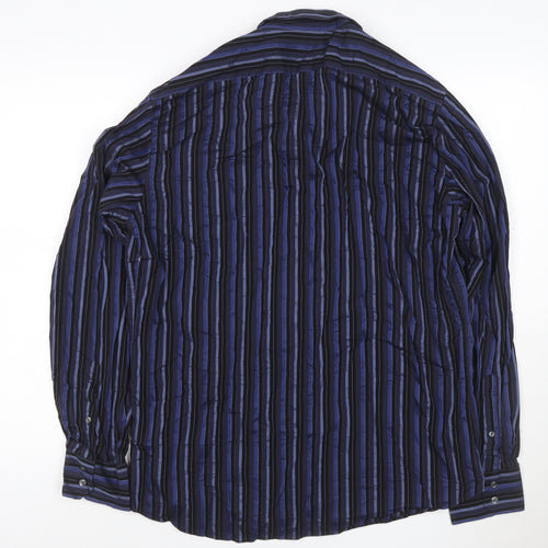 Autograph Men’s Blue Striped Pure Cotton 16.5in 42in Long Sleeve Shirt