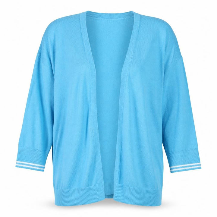 Hollister Women Blue M V-Neck Button Logo Knit Cardigan