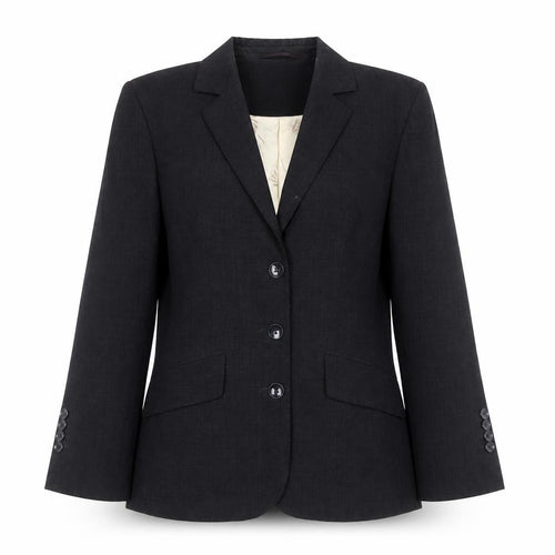 Skopes Women Black Size 8 Tailored Wool Blend 3 Button Blazer