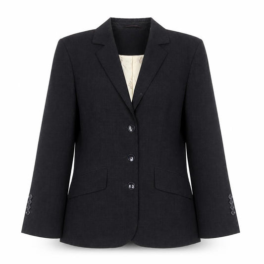 Skopes Women Black Size 8 Tailored Wool Blend 3 Button Blazer