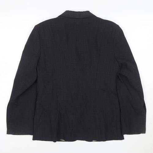 Skopes Women Black Size 8 Tailored Wool Blend 3 Button Blazer