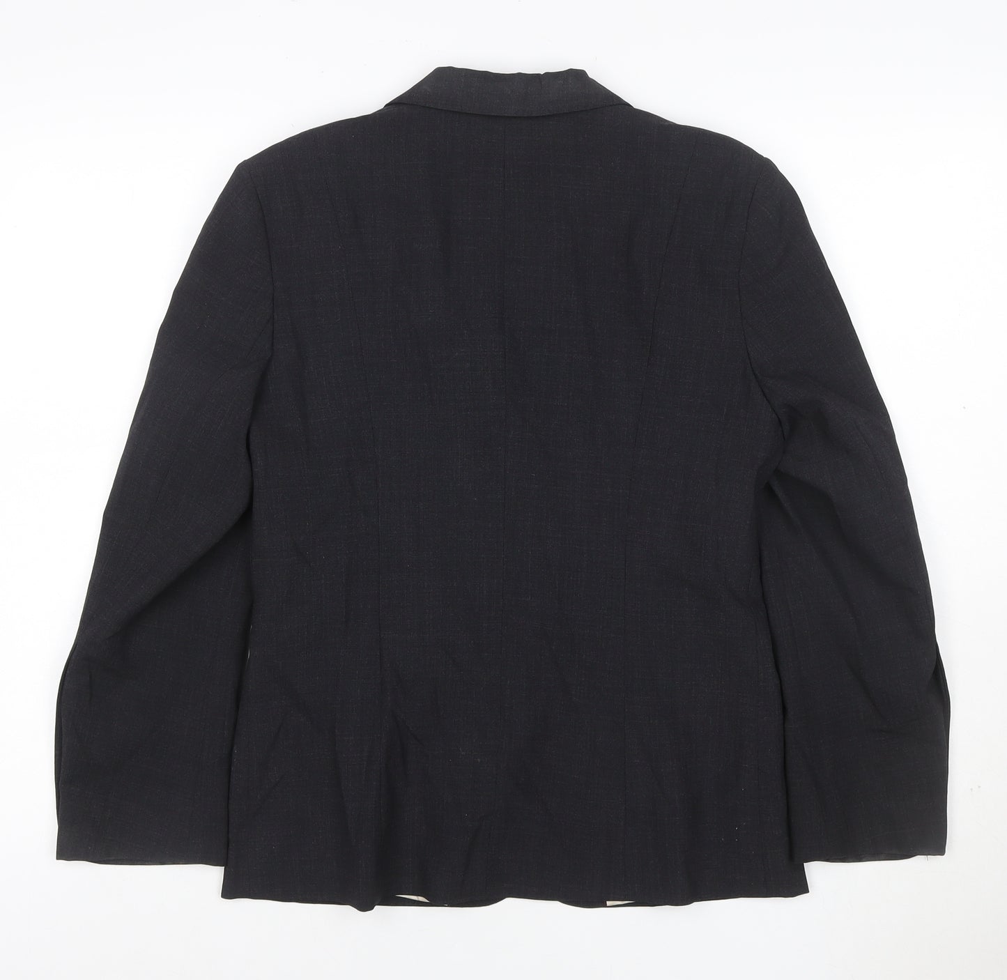 Skopes Women Black Size 8 Tailored Wool Blend 3 Button Blazer