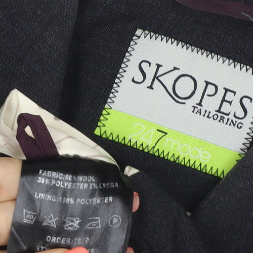 Skopes Women Black Size 8 Tailored Wool Blend 3 Button Blazer