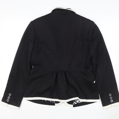 Per Una Women’s Black White Trim Blazer Jacket UK 14 Tailored