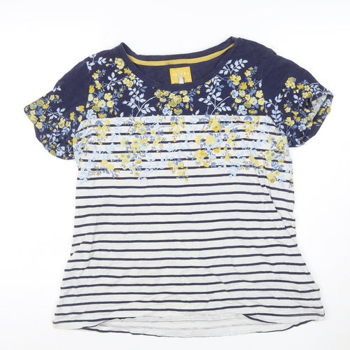 Joules Women’s Multicoloured UK 16 Floral Stripe Cotton Jersey T-Shirt