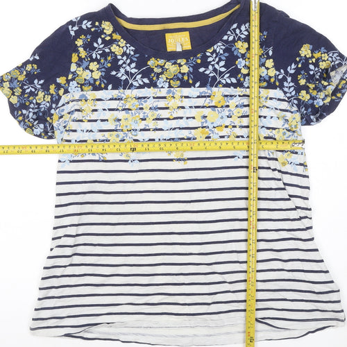 Joules Women’s Multicoloured UK 16 Floral Stripe Cotton Jersey T-Shirt
