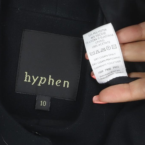 Hyphen Women’s Black Size 10 Tailored Lined Suit Jacket Blazer