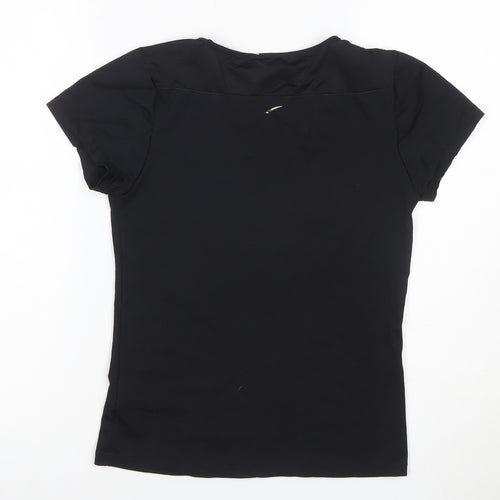 LA Gear Women Black UK 12 Athletic V-Neck Short Sleeve T-Shirt