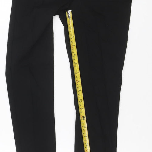 M&Co Women Black Size 8 Cropped Straight Stretch Trousers