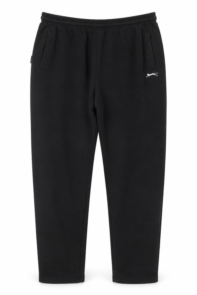 Slazenger Men’s Black 2XL Fleece Sweatpants Elastic Waist Zip Pockets