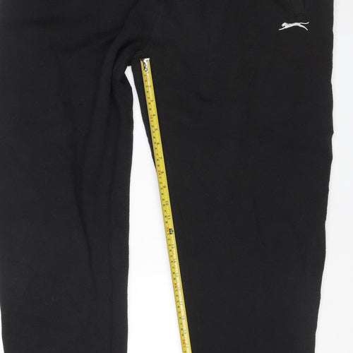 Slazenger Men’s Black 2XL Fleece Sweatpants Elastic Waist Zip Pockets