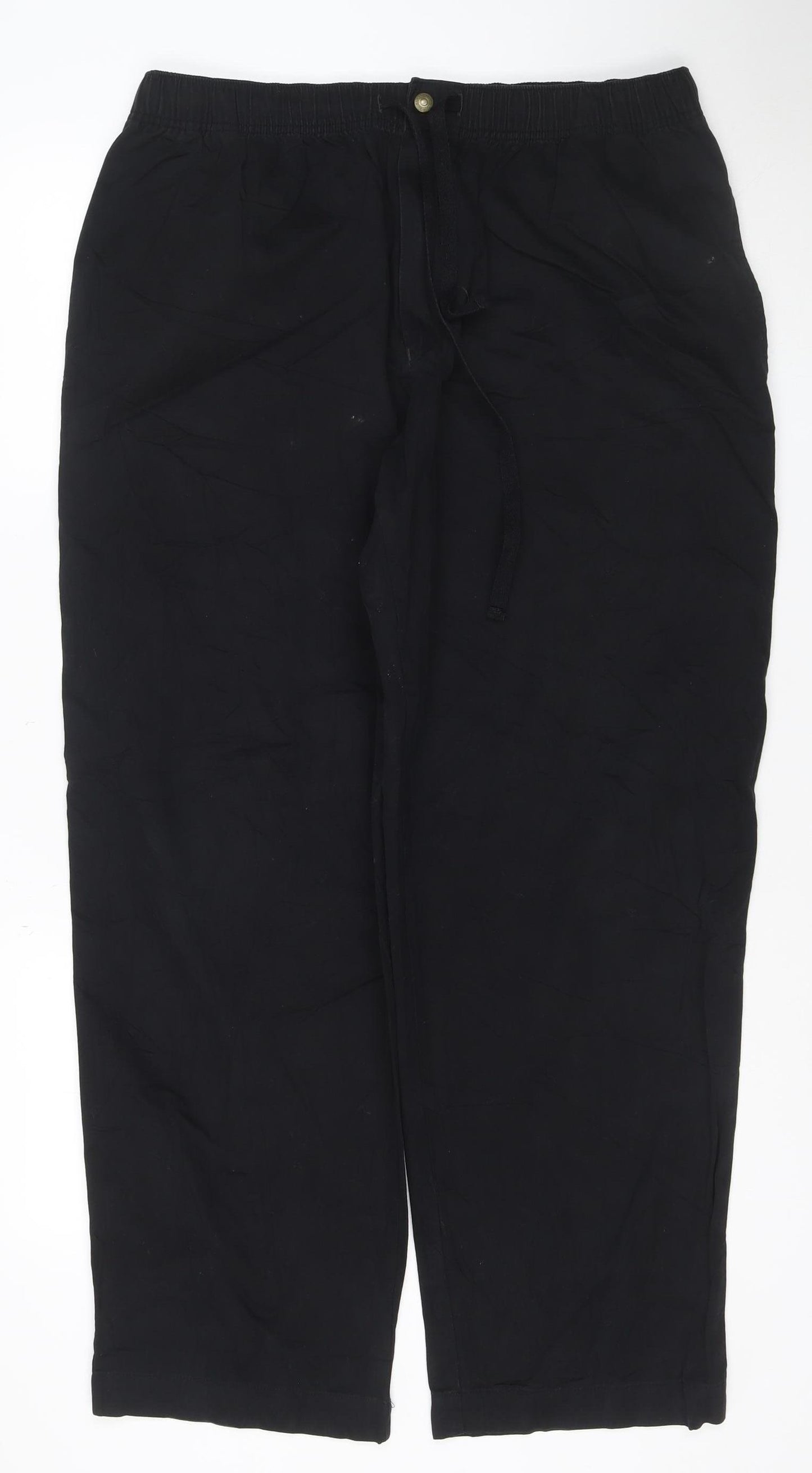 Marks & Spencer Men’s Black 36W 31L Cotton Straight Trousers