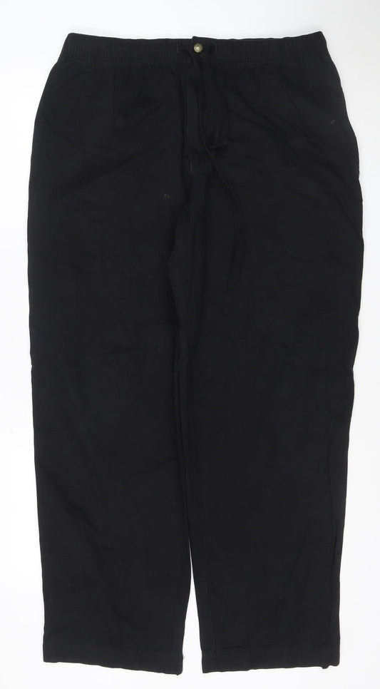 Marks & Spencer Men’s Black 36W 31L Cotton Straight Trousers