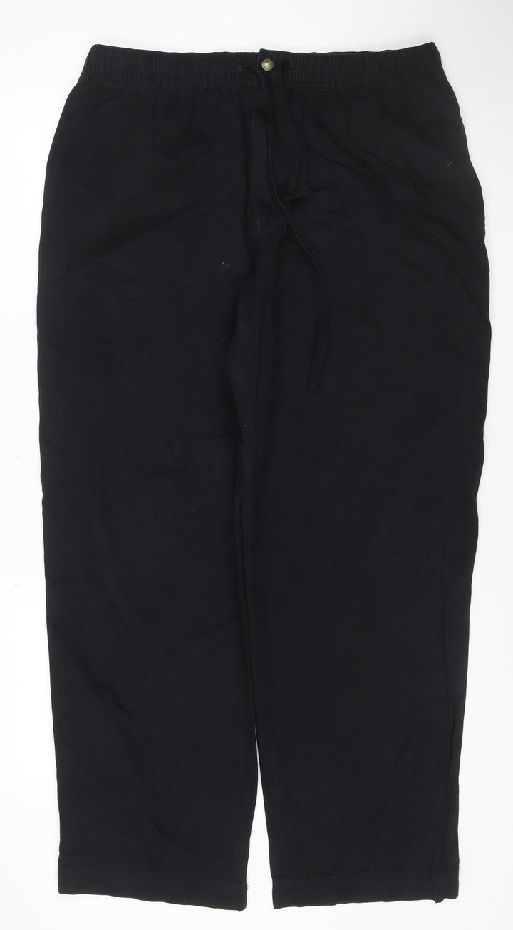 Marks & Spencer Men’s Black 36W 31L Cotton Straight Trousers