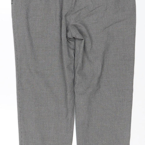 Marks & Spencer Women Grey Check Trousers UK 12 Regular Stretch Workwear