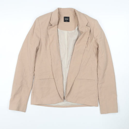 Oasis Women Beige UK 8 Tailored Lined Notch Lapel Blazer Jacket