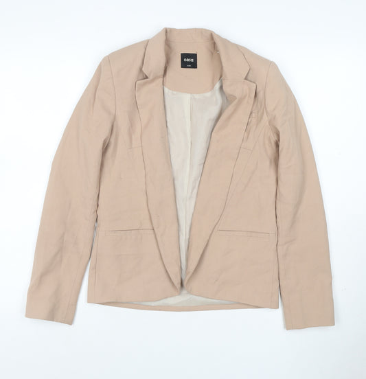 Oasis Women Beige UK 8 Tailored Lined Notch Lapel Blazer Jacket