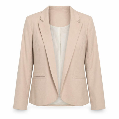 Oasis Women Beige UK 8 Tailored Lined Notch Lapel Blazer Jacket