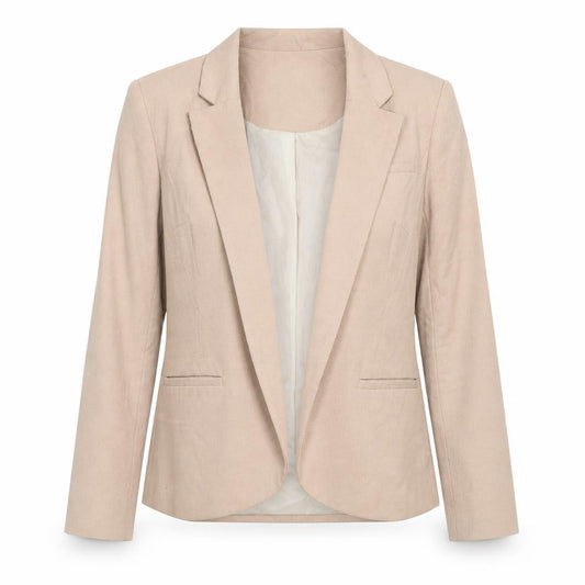 Oasis Women Beige UK 8 Tailored Lined Notch Lapel Blazer Jacket