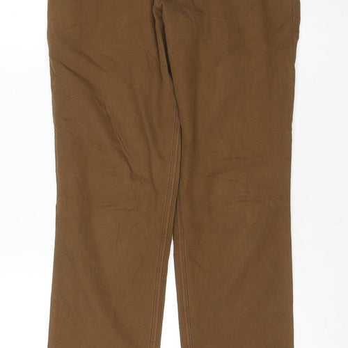 Fred Perry Men’s Brown 30R Cotton Chino Straight Trousers