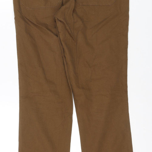 Fred Perry Men’s Brown 30R Cotton Chino Straight Trousers