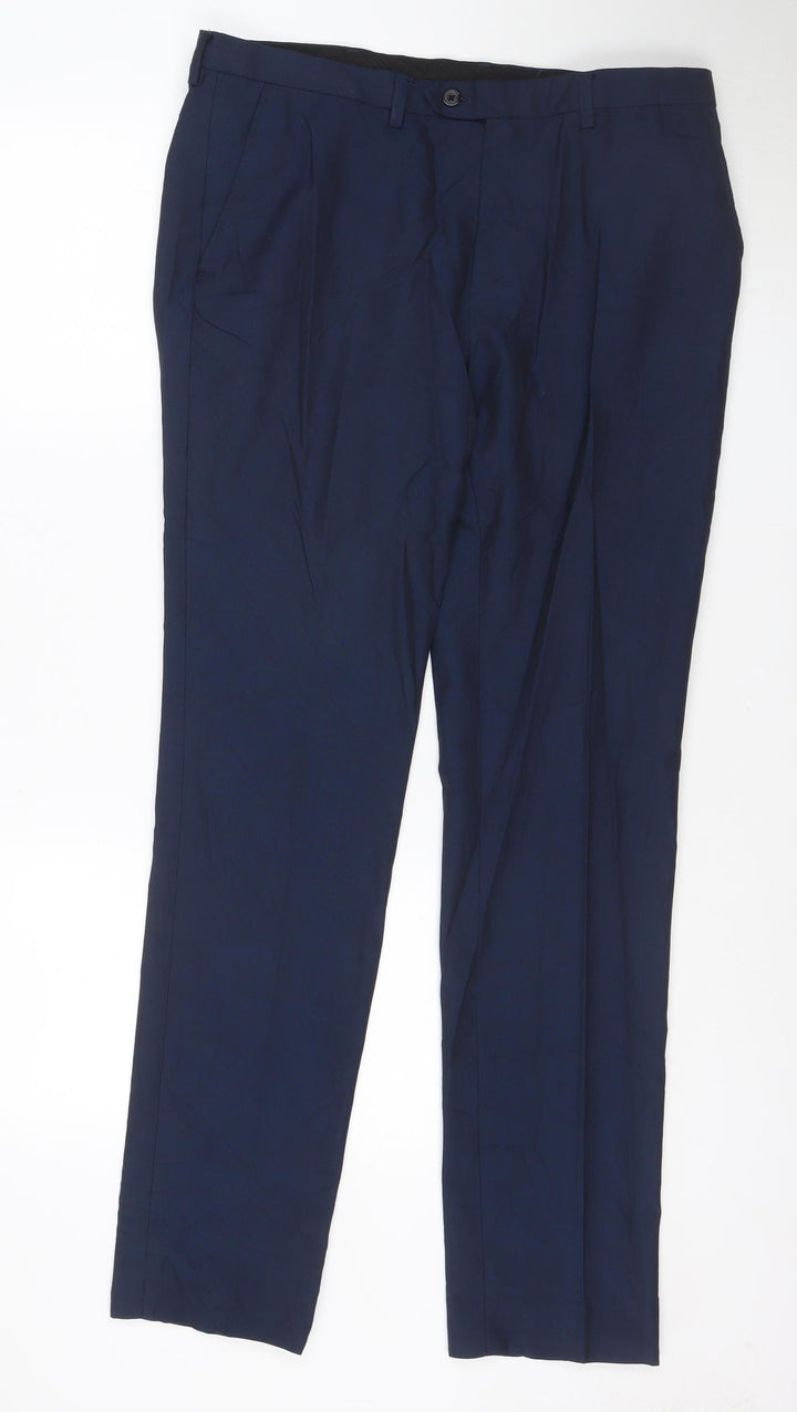 Next Tailoring Men’s Navy 34W 33L Skinny Fit Dress Trousers