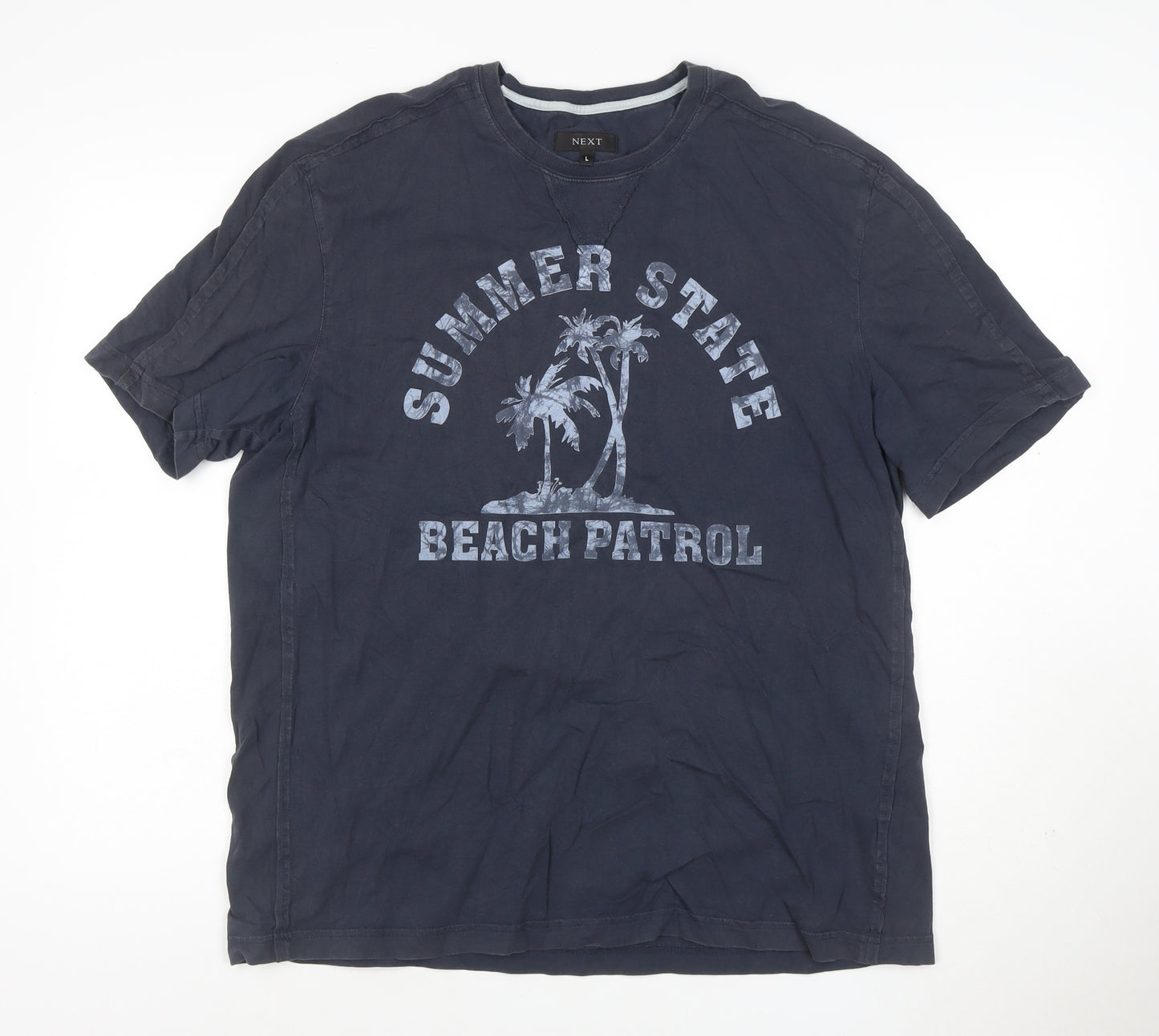 Next Men’s Blue L Summer State Beach Patrol Graphic Crew Neck T-Shirt