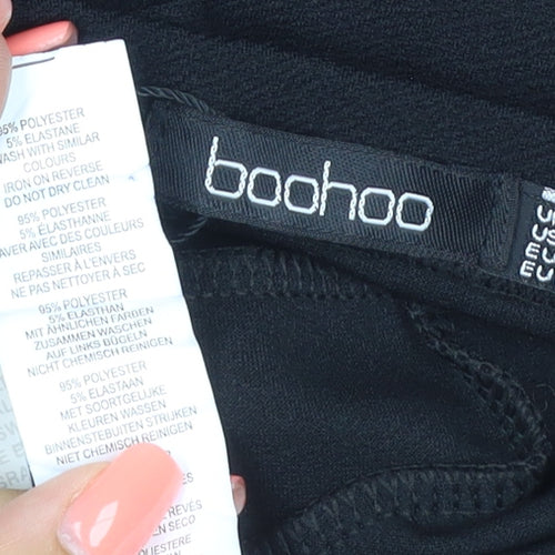 Boohoo Women's Black UK 6 Skinny Ankle Stretch Trousers Zip
