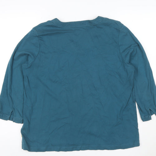 Maine New England Women's Blue Size 20 V-Neck 3/4 Sleeve Jersey Top