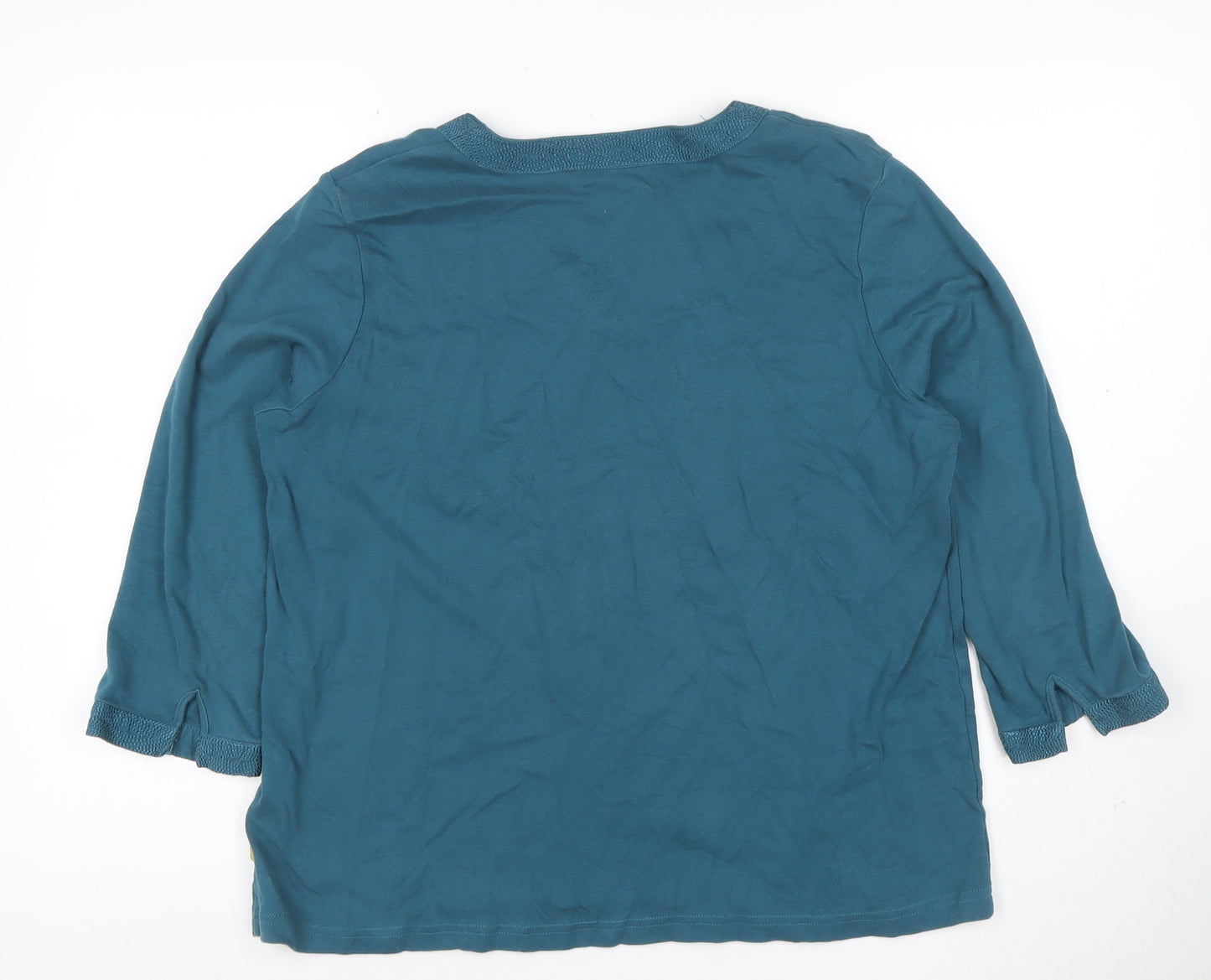 Maine New England Women's Blue Size 20 V-Neck 3/4 Sleeve Jersey Top