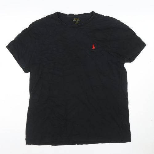 Polo Ralph Lauren Men’s Black L Custom Fit Logo Crew Neck T-Shirt