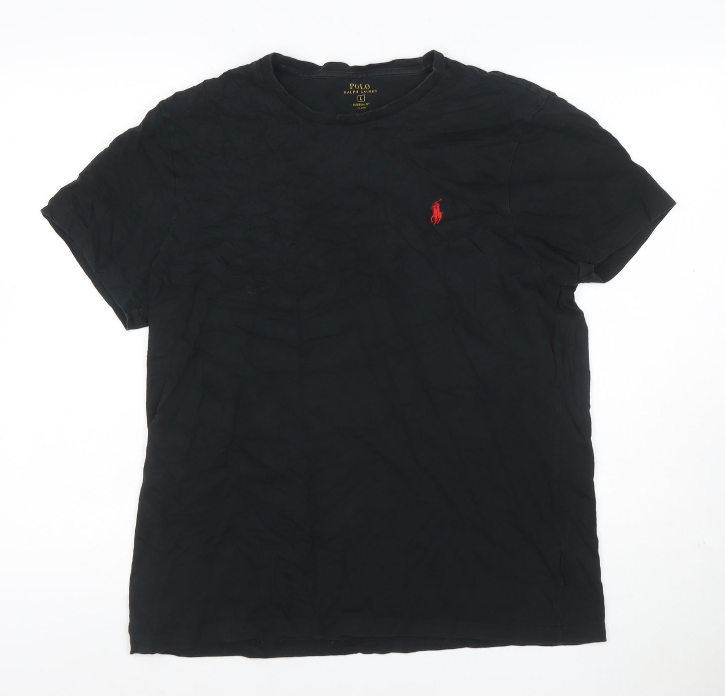 Polo Ralph Lauren Men’s Black L Custom Fit Logo Crew Neck T-Shirt