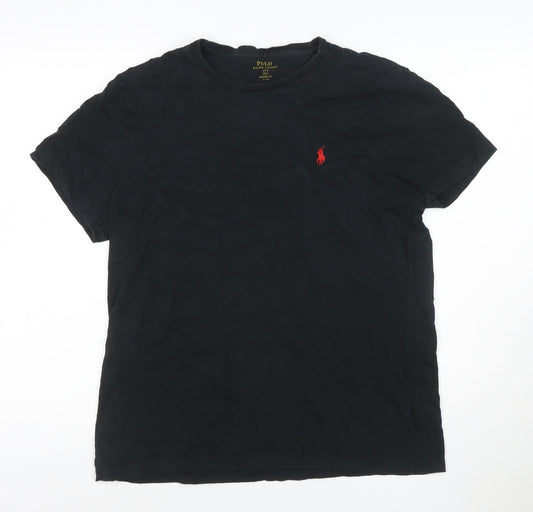 Polo Ralph Lauren Men’s Black L Custom Fit Logo Crew Neck T-Shirt