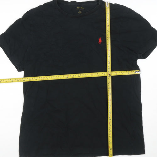 Polo Ralph Lauren Men’s Black L Custom Fit Logo Crew Neck T-Shirt