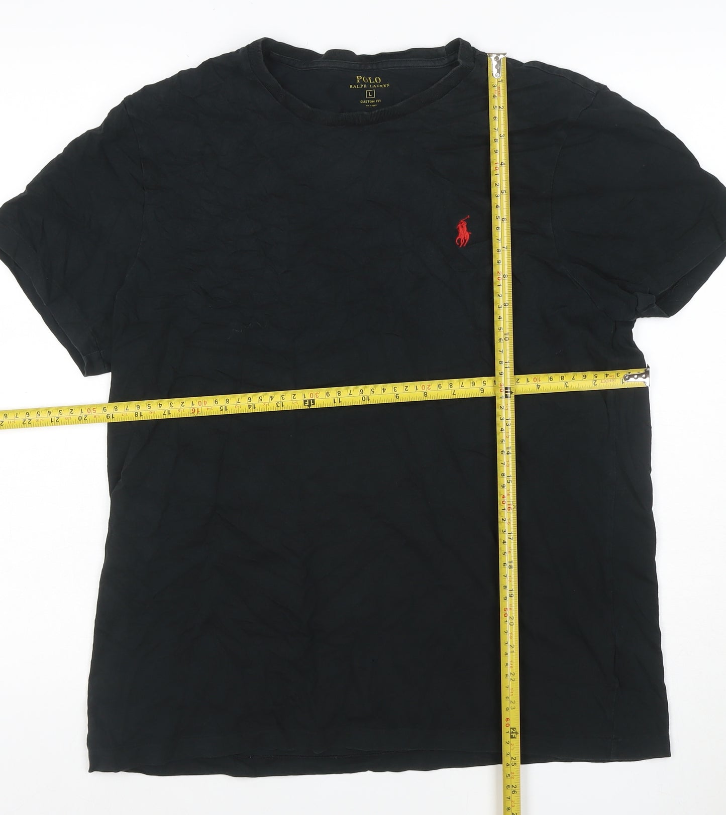 Polo Ralph Lauren Men’s Black L Custom Fit Logo Crew Neck T-Shirt