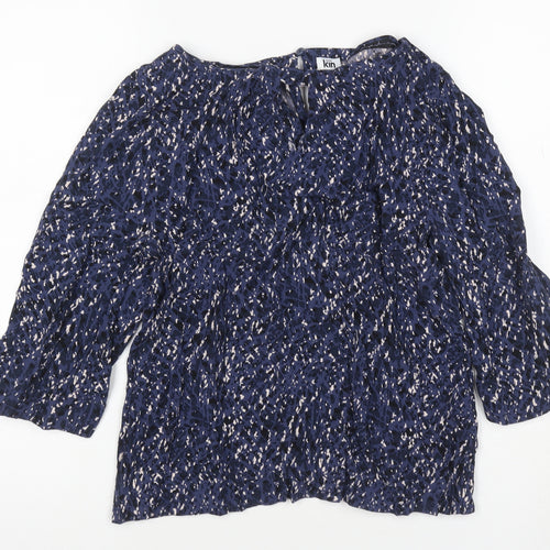 Kin by John Lewis Women’s Blue Animal Print Bell Sleeve Blouse Size 12
