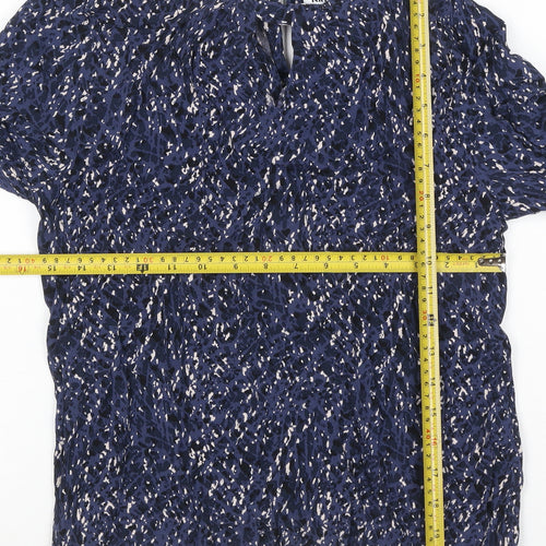 Kin by John Lewis Women’s Blue Animal Print Bell Sleeve Blouse Size 12