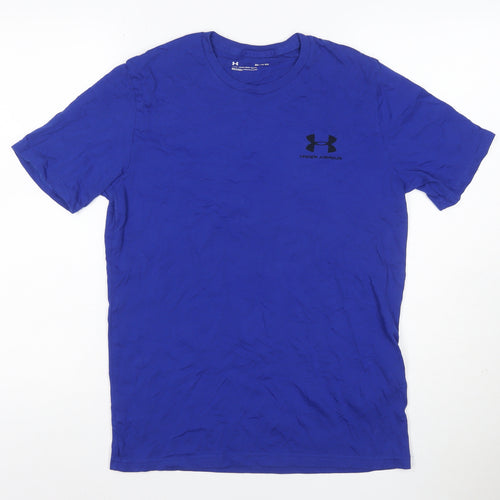 Under Armour Men's Blue Small Logo Short Sleeve Crew Neck T-Shirt