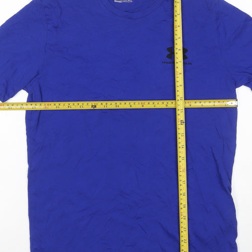 Under Armour Men's Blue Small Logo Short Sleeve Crew Neck T-Shirt
