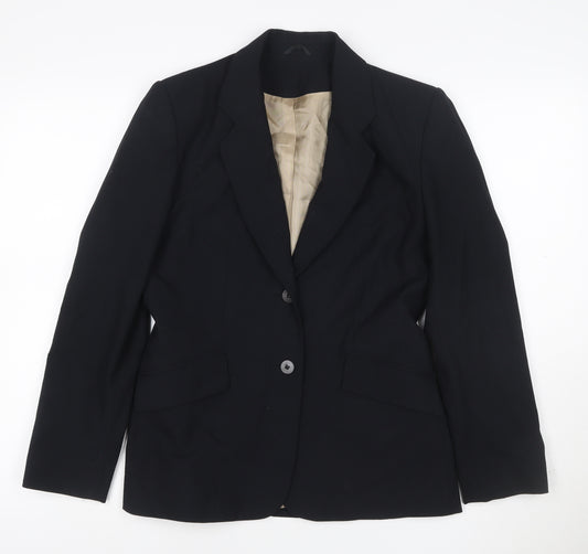 Principles Petite Women Black UK 10 Two Button Tailored Blazer Jacket