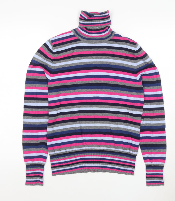 Next Women’s Multicoloured Stripe Roll Neck Knit Jumper UK 18