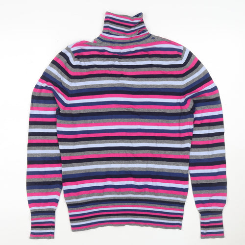 Next Women’s Multicoloured Stripe Roll Neck Knit Jumper UK 18